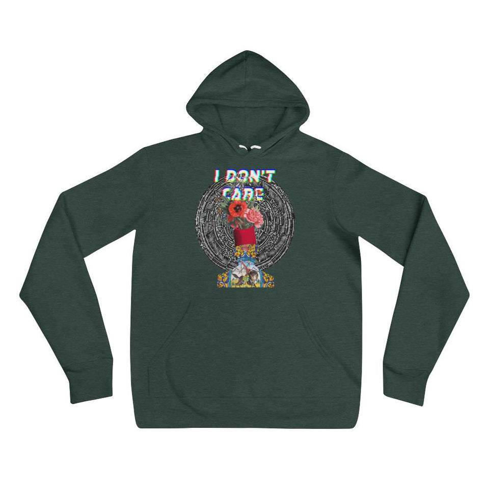 I Dont Care Hoodie - Heather Forest / S - Hoodie Geev Thegeev.com