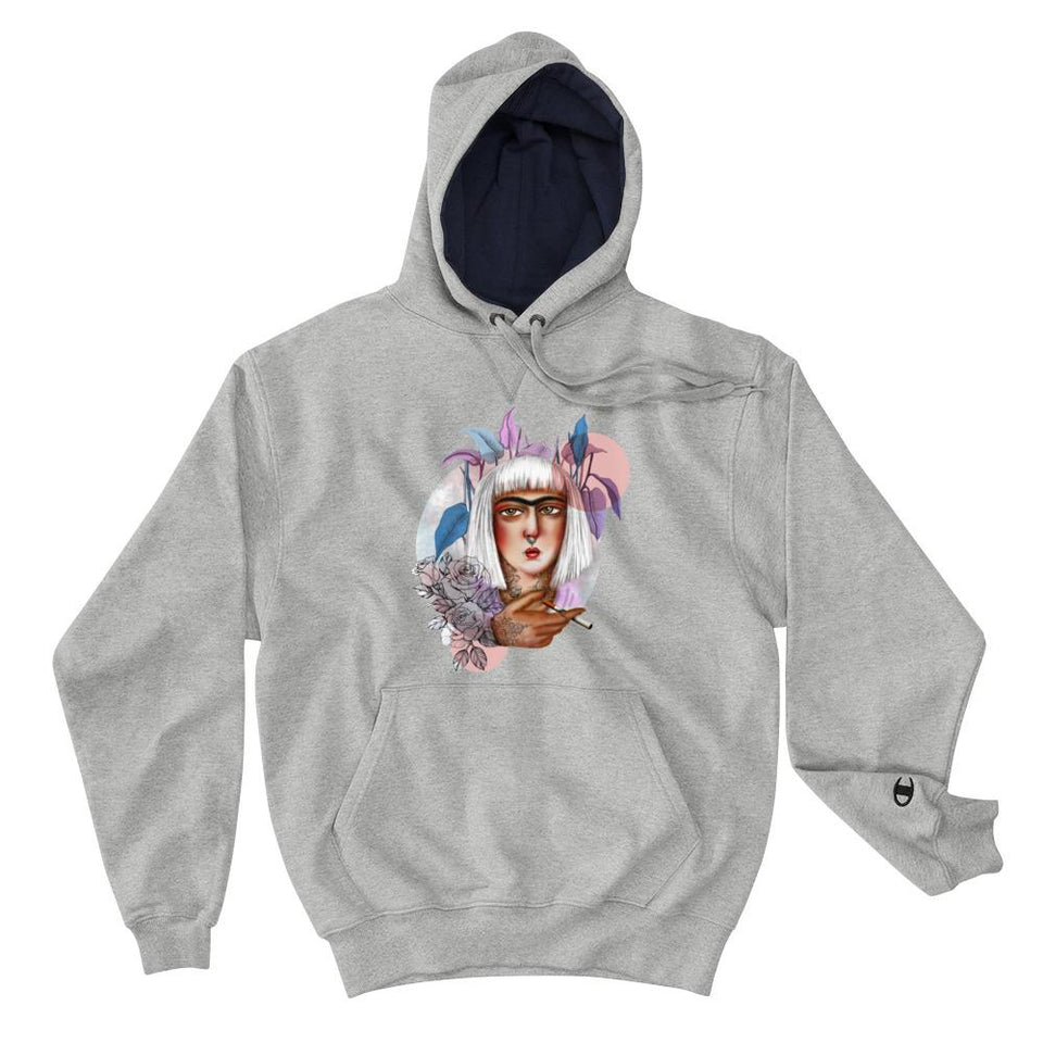 Qajari Girl (Champion Edition) - Light Steel / S - Hoodie Geev Thegeev.com