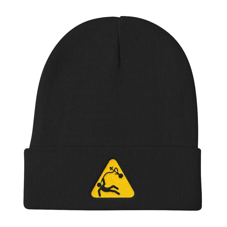 Caution - Black Without Pom - Beanies Geev Thegeev.com