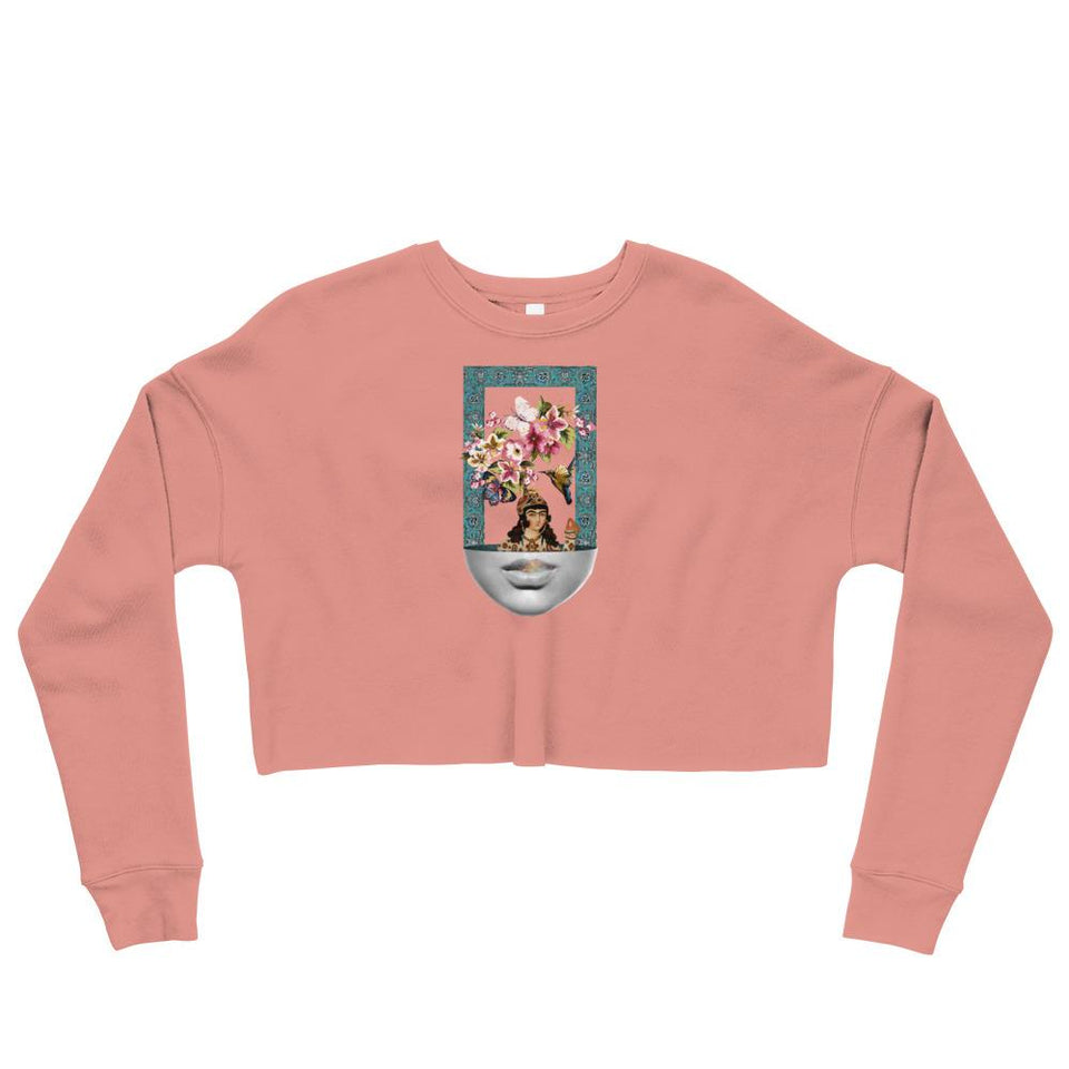 Colorful Frame Crop Sweatshirt - Mauve / S - Crop Sweatshirt Geev Thegeev.com