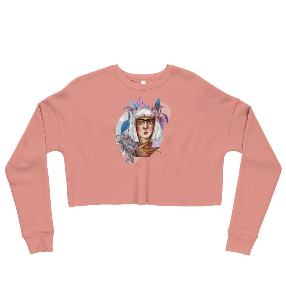 Qajari Girl Crop Sweatshirt - Mauve / S - Crop Sweatshirt Geev Thegeev.com